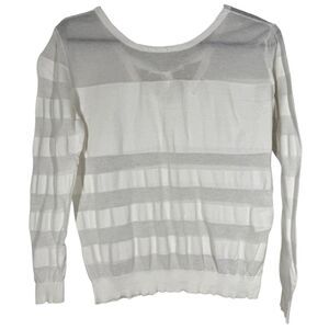 Claudie Pierlot Gauzy White Sweater Womens Sz 1/S Sheer Paris Minimalist